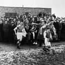 Wigan Athletic captain Dave Mycock leads the team out at Springfield Park for the FA Cup 3rd round replay against Newcastle United on Wednesday 13th of January 1954.
Lancashire Combination side Latics had drawn the first match 2-2 at St. James Park on the previous Saturday against the "Magpies" who were at the height of their glory years with a team that included legends such as Jackie Milburn, Jimmy Scoular and Ivor Broadis.
Despite two goals from centre forward Billy Lomax Latics lost 2-3 but not without a great fight.