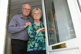 Terry and Phyliss Pickup haven't received any post for four weeks and have complained to the Royal Mail.  
Pictured at their home in Clapgate Lane, Wigan.