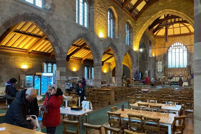 Inside the food pantry at St Stephen's Church in Wigan