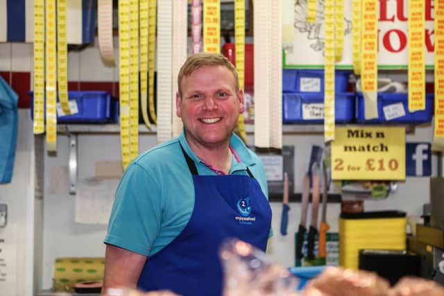 Glenn Furnival, 39, who works at The Fish Man in Spinning Gate Market.