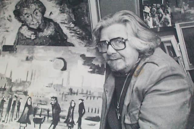 J Lawrence Isherwood with a few of his many works. He was often hard up and offered his work instead of cash in transactions