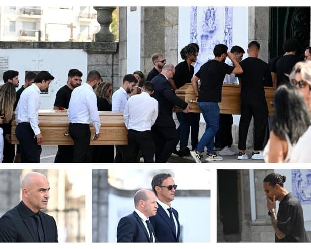 Former Latics men Roberto Martinez and Jesus Seba were among those paying their respects at the funeral of Diogo Jota and Andre Silva on Saturday