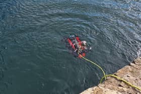 The underwater drone in use at East Quarry