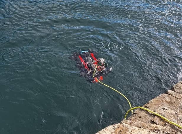 The underwater drone in use at East Quarry