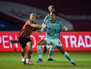 Anthony Scully in action for Lincoln against Liverpool