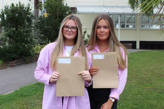 Pupils celebrate at St John Fisher High School