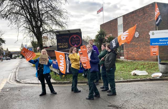 Ambulance workers on the picket line