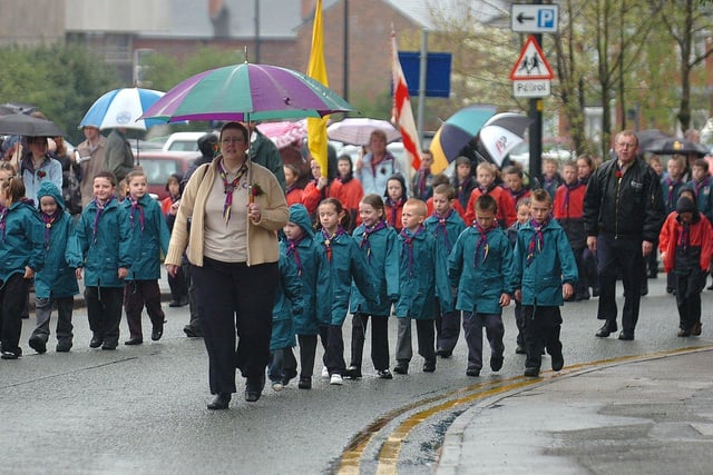 Walking in the big St George's Day Parade in Wigan, 2007.