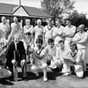 Dalton Cricket Club Life Member Joe Flaherty is given a guard of honour by Dalton captain Arthur Ball and Eccleston captain Tom Taylor after officially opening the club's new pavillion on Sunday 29th of May 1988.  The teams competing played in the first match at Dalton in 1888.