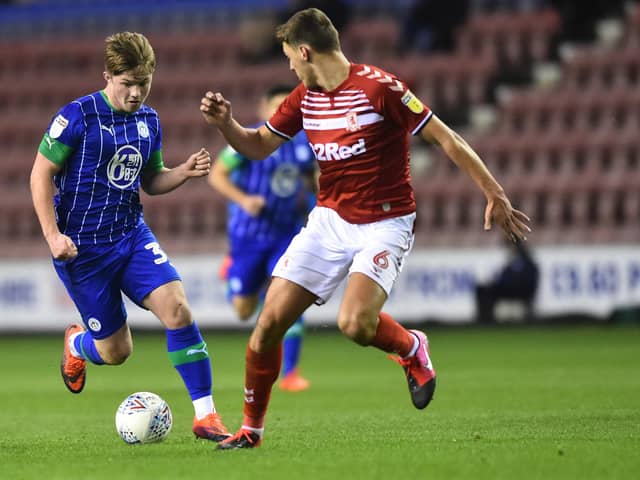 Joe Gelhardt in action for Latics