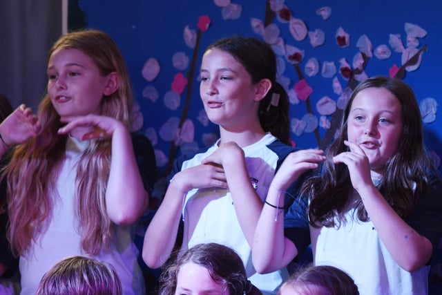 Pupils from the whole school perform at their Singing Extravaganza.