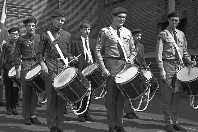 RETRO 1969 - St George's Day parades from Wigan Grammar School, Parsons Walk.