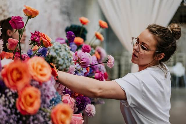 Sarah McCaig, who runs wedding floristry business Olive Owl