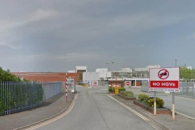 The entrance Wigan's vast Heinz factory at Kitt Green