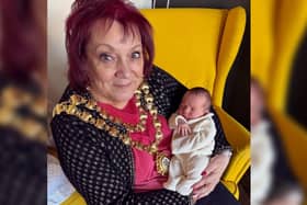 The Mayor of Wigan Coun Debbie Parkinson with her fifth grandchild, baby Lily Rose Parkinson