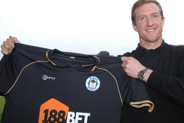 New Latics signing Steven Caldwell and the new Wigan Athletic away kit