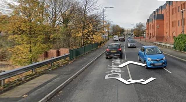 The bridge opposite the courts from which the woman fell