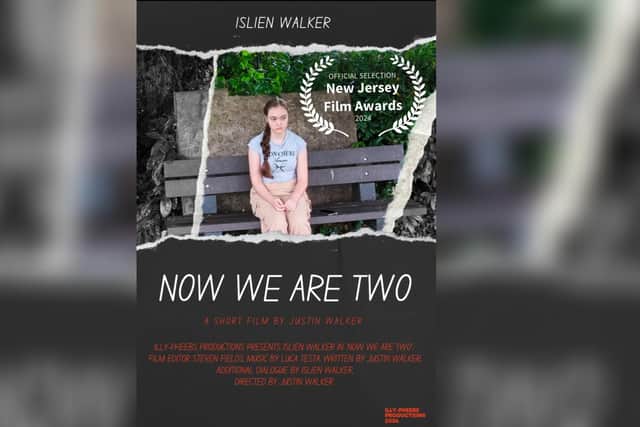 The poster for the film featuring Justin's daughter Islien