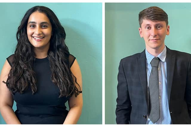Jamila Fatima and Jack Chapman, new solicitors in the family team at Stephensons.