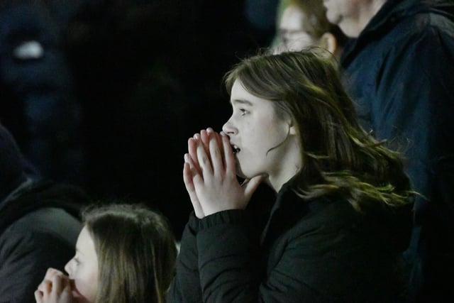 Hartlepool United fans watch on as Pools lose on penalties against Rotherham United. 09-03-2022. Picture by FRANK REID