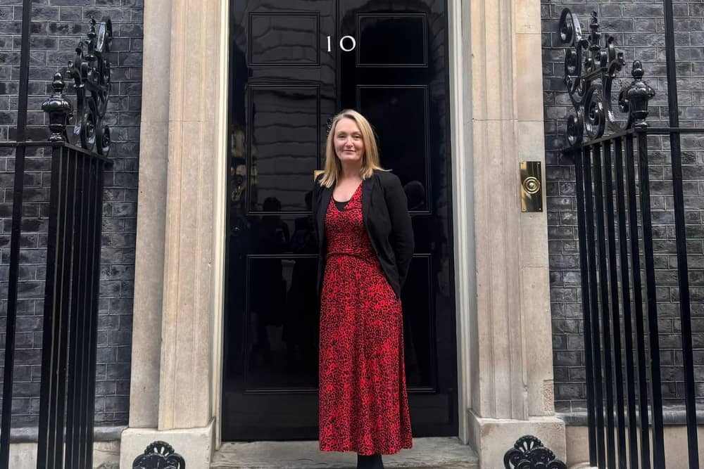 MP Jo Platt outside 10 Downing Street