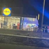 Emergency services outside the Lidl store in Beech Hill