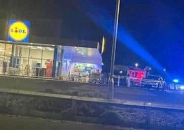 Emergency services outside the Lidl store in Beech Hill