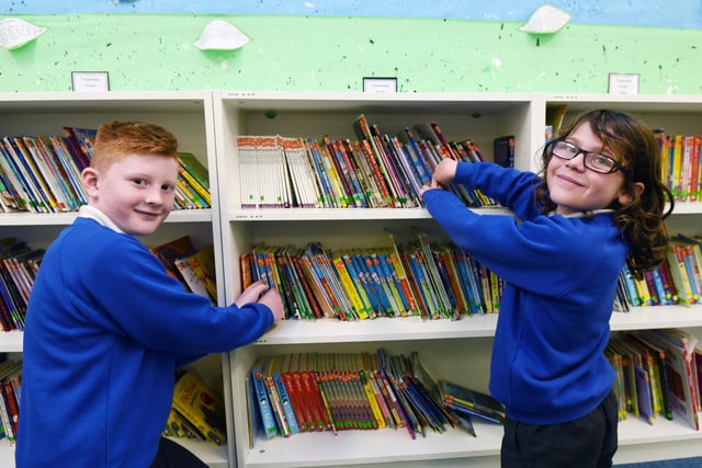 Pupils enjoy their new library.