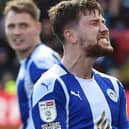 Callum Lang celebrates his second goal