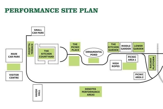 A plan of the locations where musicians will be performing