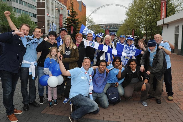 Latics and City fans on Wembley Way with Ali Al Habsi fans from Oman!