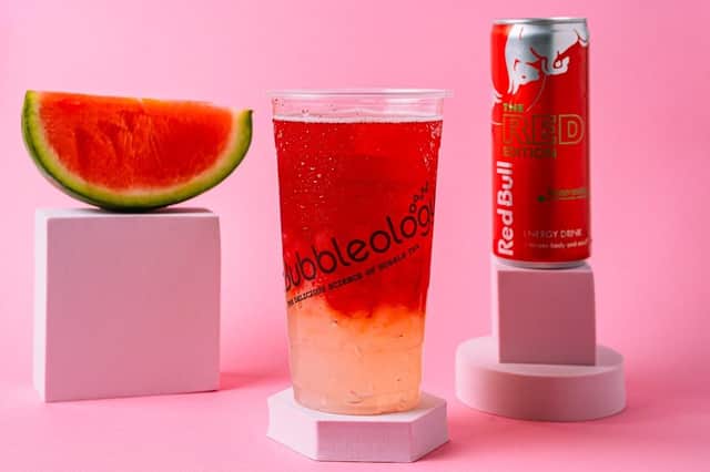 Bubbleology Red Bull range launch first energising bubble tea.