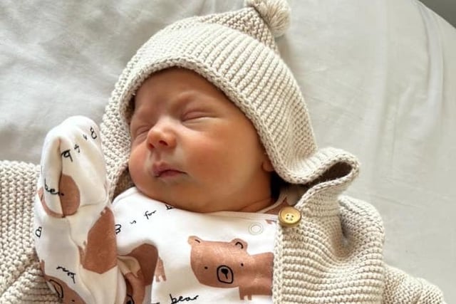 Baby Jax James Farrington, born 5th September, weighing 7lb 4oz.