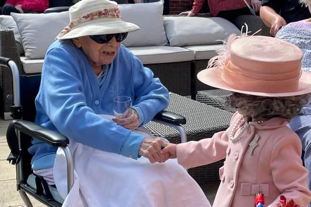 Isla Bates with 108-Year-old Marjorie Hodnett