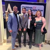 The Wigan Youth Zone team celebrate their success at the awards ceremony