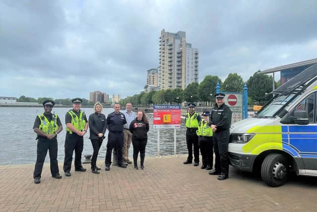 The launch of the campaign at Salford Quays