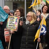 Workers at last month's rally in Wigan town centre