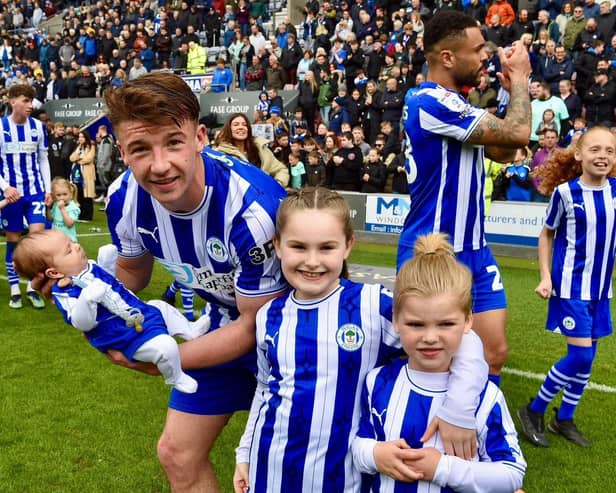 The Latics players and their friends and families had a lap of appreciation following the season-ending clash against Bristol Rovers