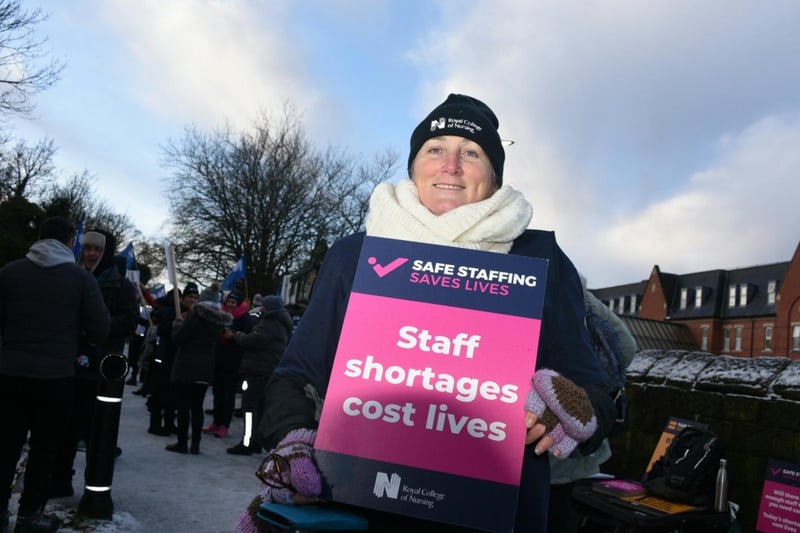 Senior RCN officer Mary-Anne Parkinson on the picket line