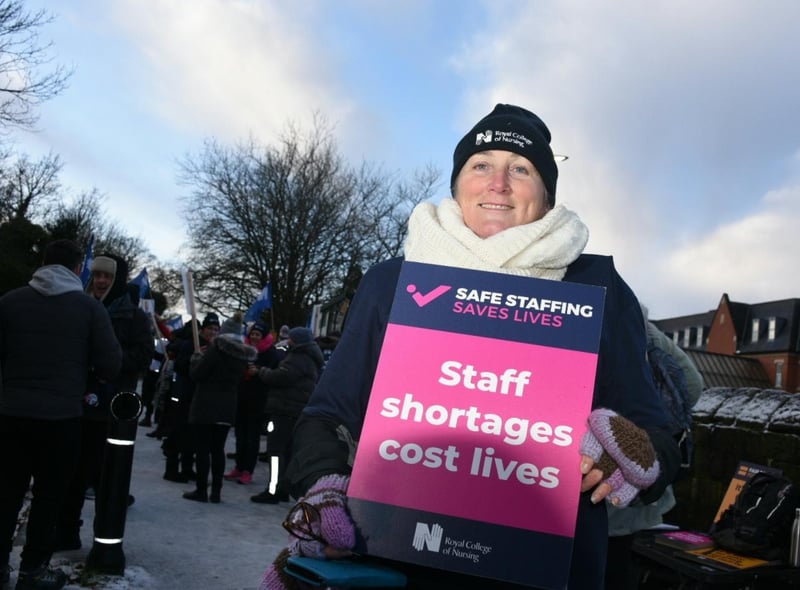 Senior RCN officer Mary-Anne Parkinson on the picket line