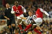Kolo Toure in action for Arsenal alongside Patrick Vieira