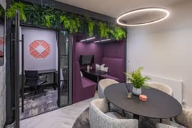 The refurbished office at Diamond Interiors includes pods and sound-proof booths