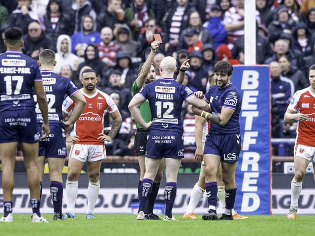 Joe Shorrocks was sent off against Hull KR