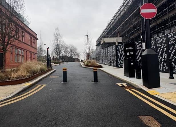 The bollards on Millgate in Wigan town centre