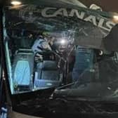 The crashed Warriors fans' coach