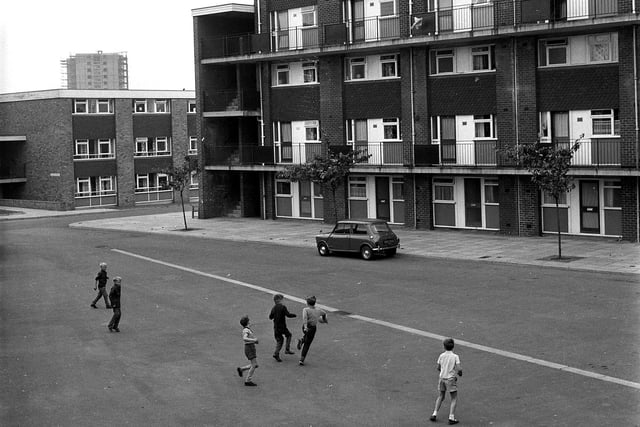 RETRO 1968 - High rise flats  in Scholes replace the terraced houses and cobbled streets of old Wigan.
