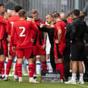 Shaun Maloney gets the message across to his Latics players at Tranmere