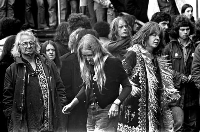 Hippies of all ages at the Bickershaw Festival in 1972. 