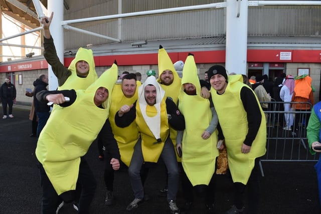 Latics fans in fancy dress at Middlesbrough