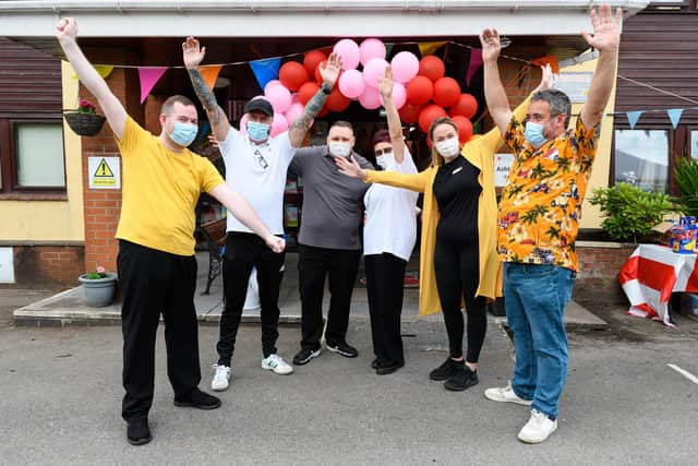 Staff outside Ashton View care home ready for their Summer Celebration. Photo: Kelvin Stuttard